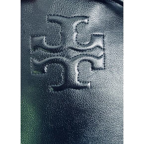 Tory Burch Thea Black Leather Slouchy Bridle Gold Chain Tote Shoulder Bag Purse - Picture 13 of 16